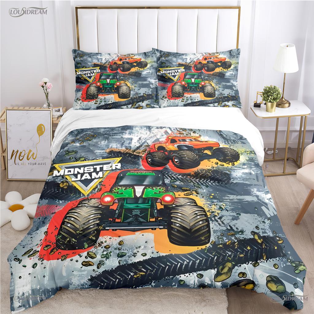Monster Jam Truck Casal All Season Duvet Cover Comforter Bedding Set Soft Quilt Cover and Pillowcases Single/Double/Queen/King