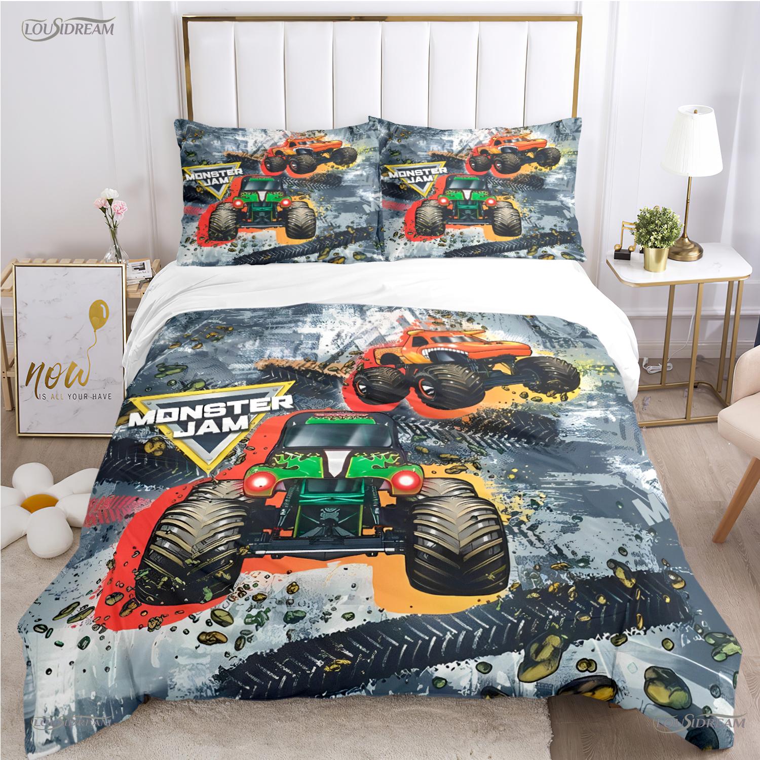 

Comforter Monster Jam Truck Casal All Season Comforter Bedding Set Soft And S Single/Double/Queen/King Comforter (quilt)-EU Single(135*200cm)3pcs