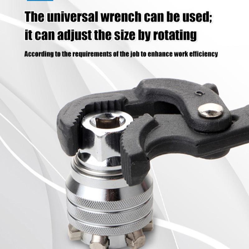 Universal Adjustable Socket Set Hex Wrench Kit for Various Size Nuts Bolts Multi-function Ratchet Handle Tool for Home Repair