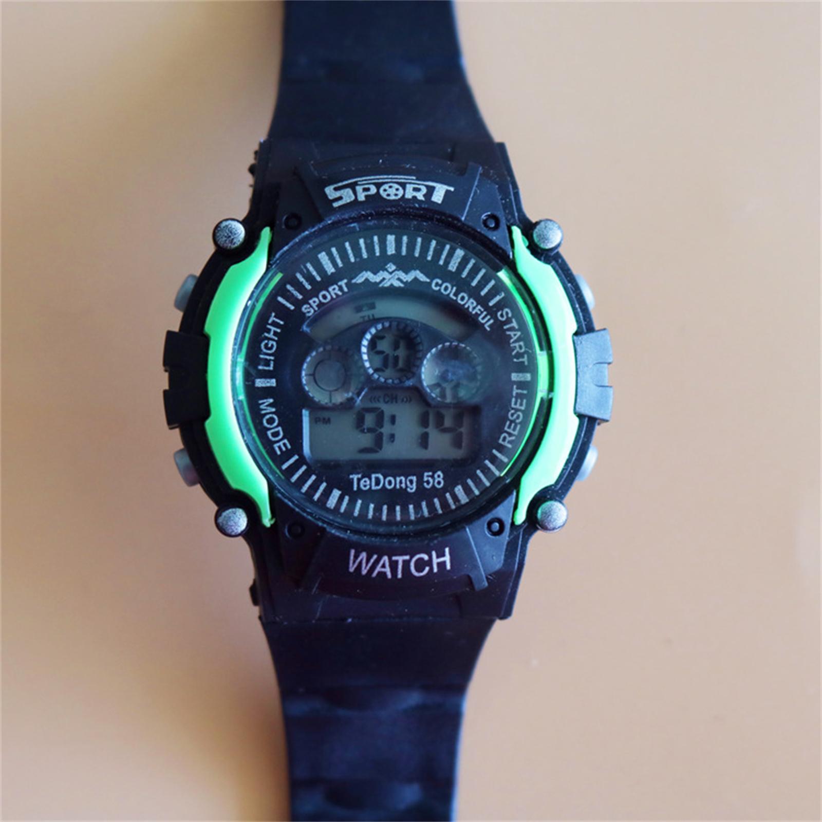 

Мужские водонепроницаемые светящиеся наручные часы-будильник для бега One Size зелёный