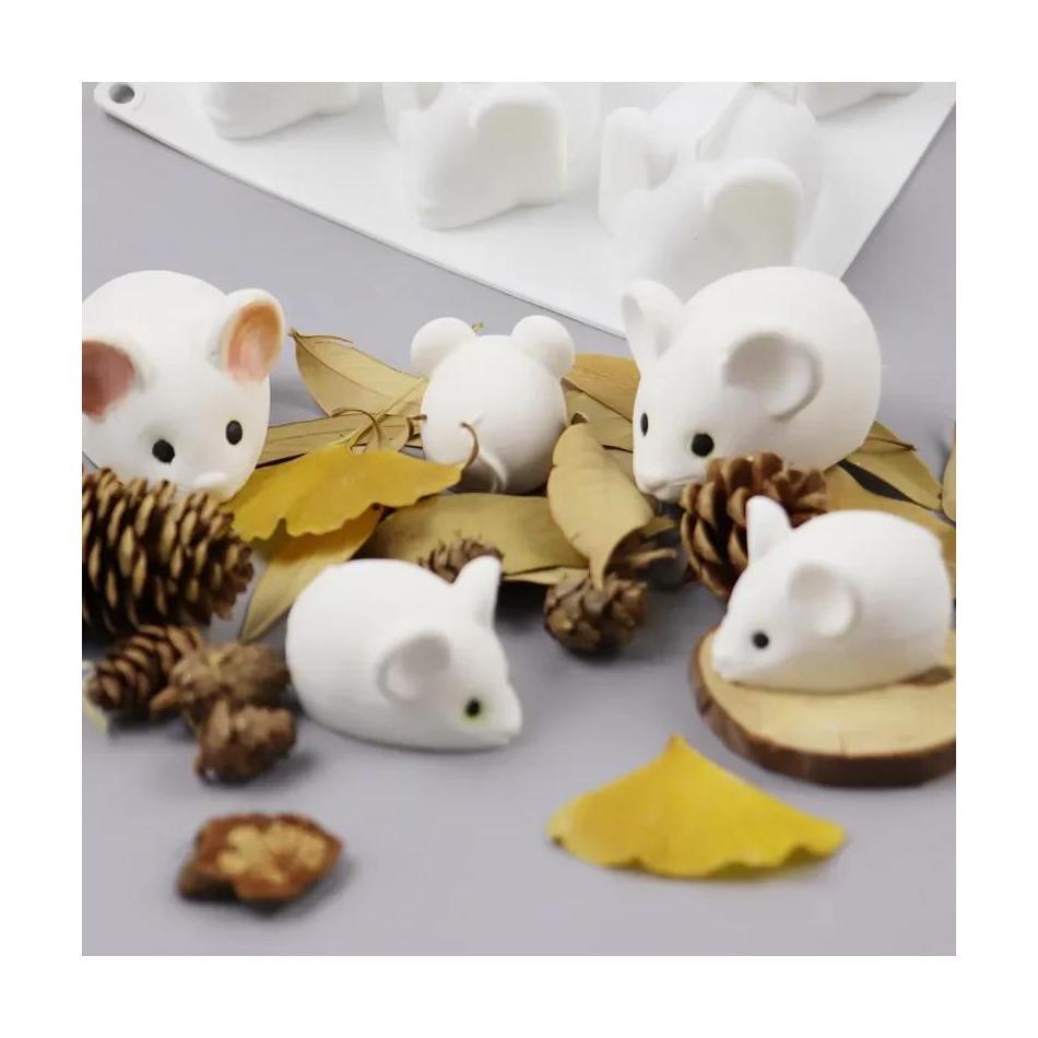 1 Pcs Cute Shape Mouse Mold Mousse Cake Dessert Baking Chocolate Silicone Mould Kitchen Fondant Cake Decor Tool Kitchen Supplies