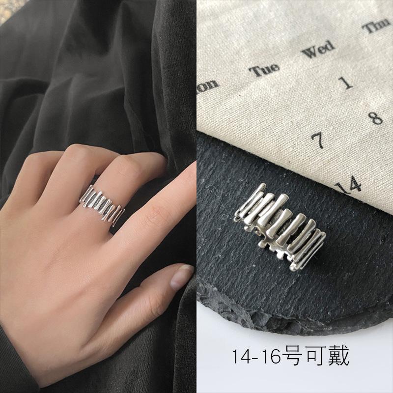 Style Korean Trendy 925 Silver Ring For Women Open Adjustable Finger Jewelry Elegant