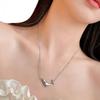Elegant Clavicle Chain Silver Zircon Pendant Gift Whale Pendant Necklace  Accessories