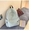 School bag Japanese simple solid color backpack light commuting large capacity student school bag casual versatile outdoor travel backpack
