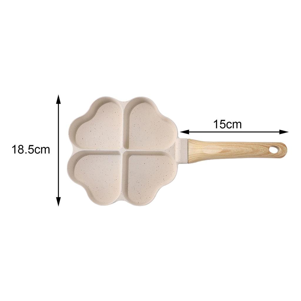 Omelet Pan Divided Egg Skillet Anti Scald Handle 4 Cup Mini Egg Cooker Pan Mini Pancake Pan for Baking Frying Steak