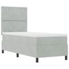 LED Box Spring Bed with Headboard Light Gray 80 X 200 Cm Velvet
