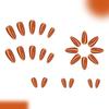 24pcs Autumn Orange Cat Eye Press on Nails Shiny Pure Color Almond Fake Nails Women Wearable Ins Simple Fashion False Nails