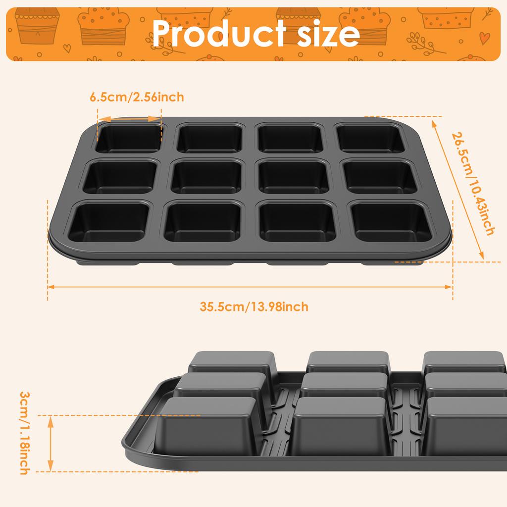 12 Cavity Muffin Cupcake Pan Mini Cheesecake Cake Mold Baking Pan Carbon Steel Non Stick Bakeware Biscuit Pans Muffin Tin Tray