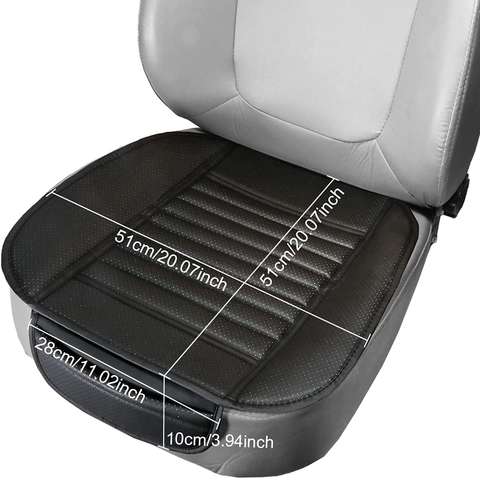 Coussin de siège de voiture universel en cuir antidérapant et respirant, coussin de siège avant avec poche