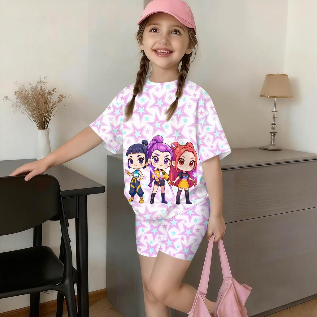 Infant Baby Girls Boys Loose Print T-shirt+Pants Print Outfits Set