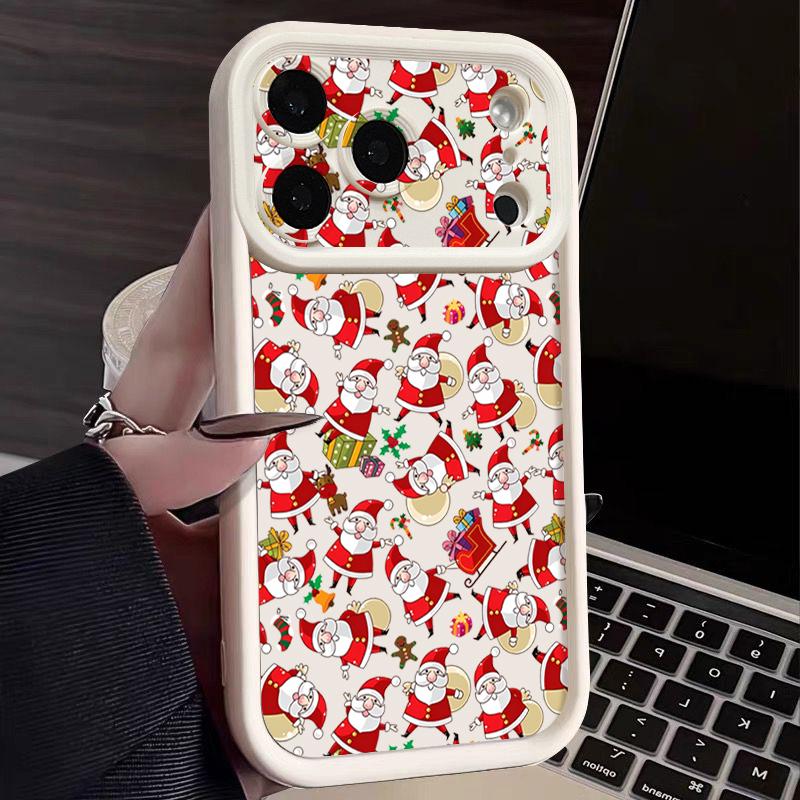 Cartoon Santa Claus Pattern Case For iPhone 17 Air 16e 16 15 14 Pro Max 13 17 Pro Max 17 Pro 17 Shockproof Soft TPU Silicone Phone Cover Funda