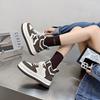 High top thick baseplate shoes women's new black and white panda color heightening versatile star velvet casual shoes