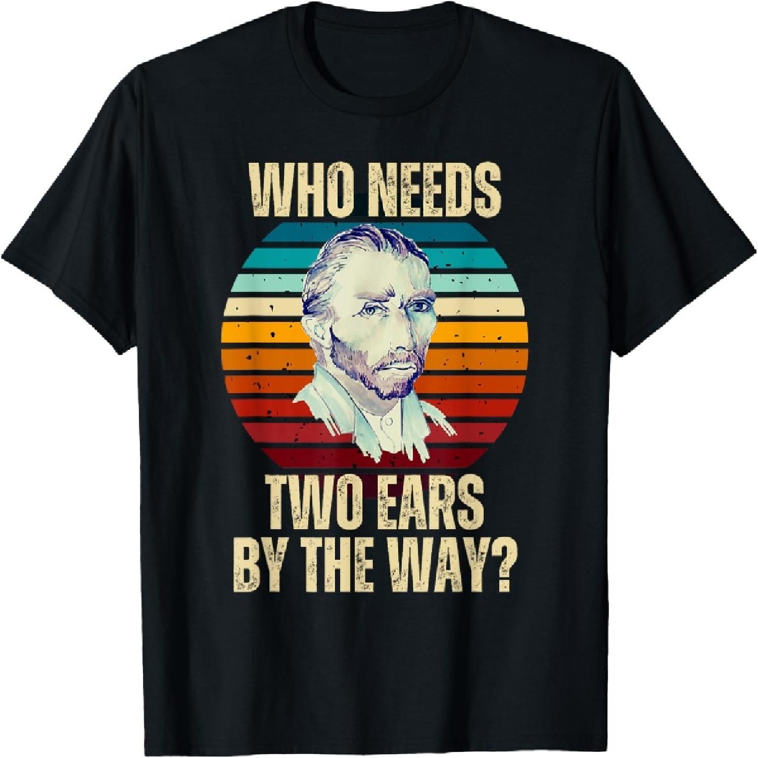 Funny Van Gogh Self Portrait Altered Art Pop Sunset Retro T-Shirt S