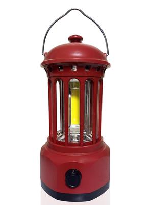 VALIS Rechargeable LED Lantern, Antique Retro Style, Stylish, Camping, Outdoor, 250 Lumens Brightness (Red)