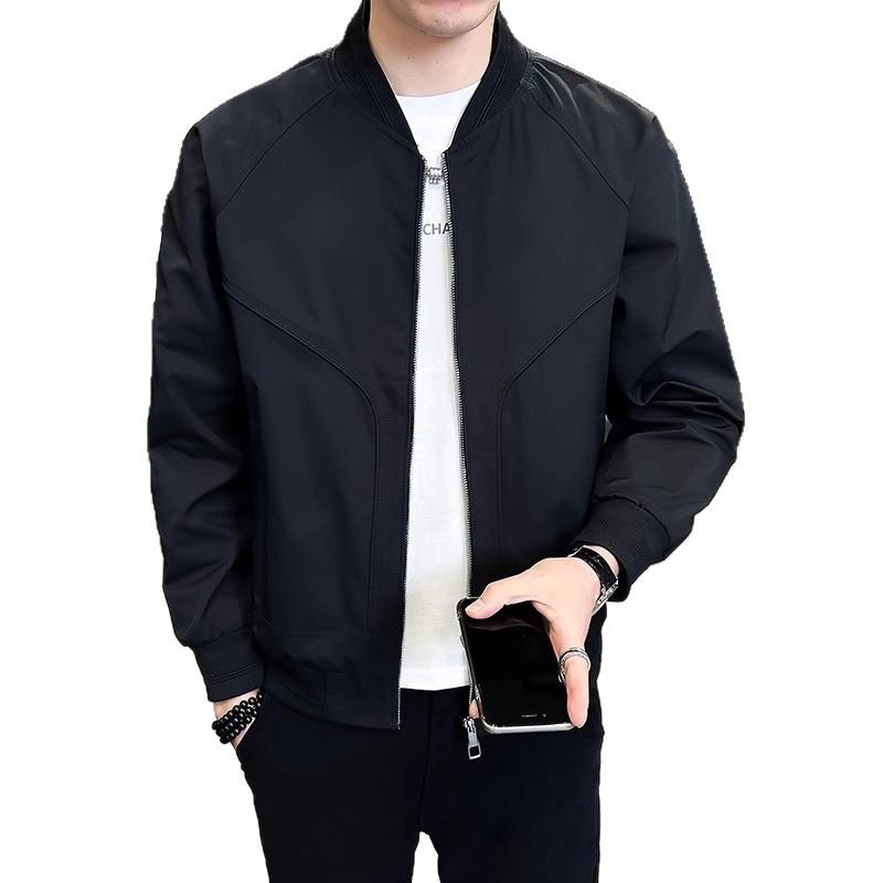 Men's Trendy Baseball Collar Bomber Jacket for Spring/Autumn 2025