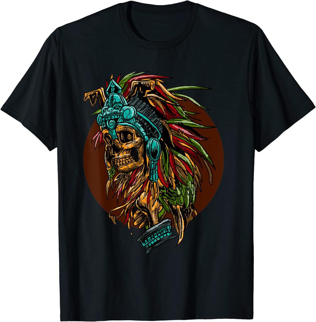 New Limited Aztec Skull Cool Death's, Skeleton Inca Maya Gift Idea T-Shirt