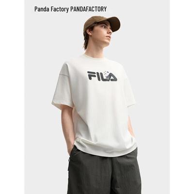 Fila Unisex Panda Loose Fit Pure Cotton Short Sleeve T-Shirt