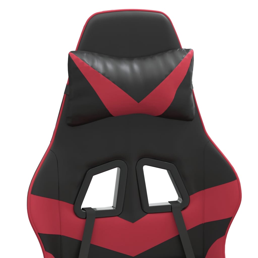 Gaming Chair with Footrest Black and Burgundy Artificial Leather