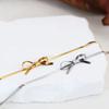 316L Stainless Steel Bow Collarbone Snake Bone Chain Necklace Fashion Personality Girl Exquisite  Gift Party Accessories