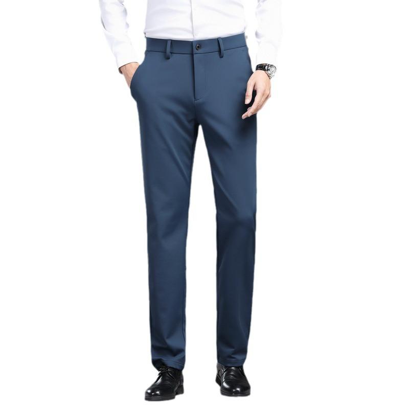 High-End Herren Straight-Leg Casual Anzughose - Schwarz Luxus Modehose für Jugendliche