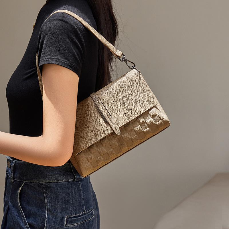 Qiao Lady Bag Women 2025 New Model Women's Crossbody Bag High-end Light Luxury Commuter Small Square Bag Genuine Leather Women's Shoulder Bag