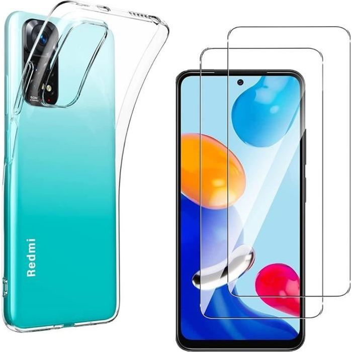 Case for Xiaomi Redmi Note 11 - Redmi Note 11S and 2 Tempered Glass Screen Protector Phonillico®