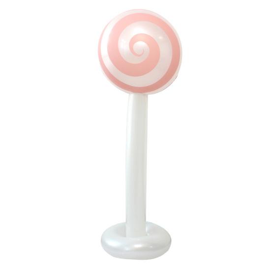 Inflatable Candy Cane Christmas Lollipop Decor 47.2 Inch PVC Outdoor Indoor Party Decoration Festive Photo Prop for Yard Home Store