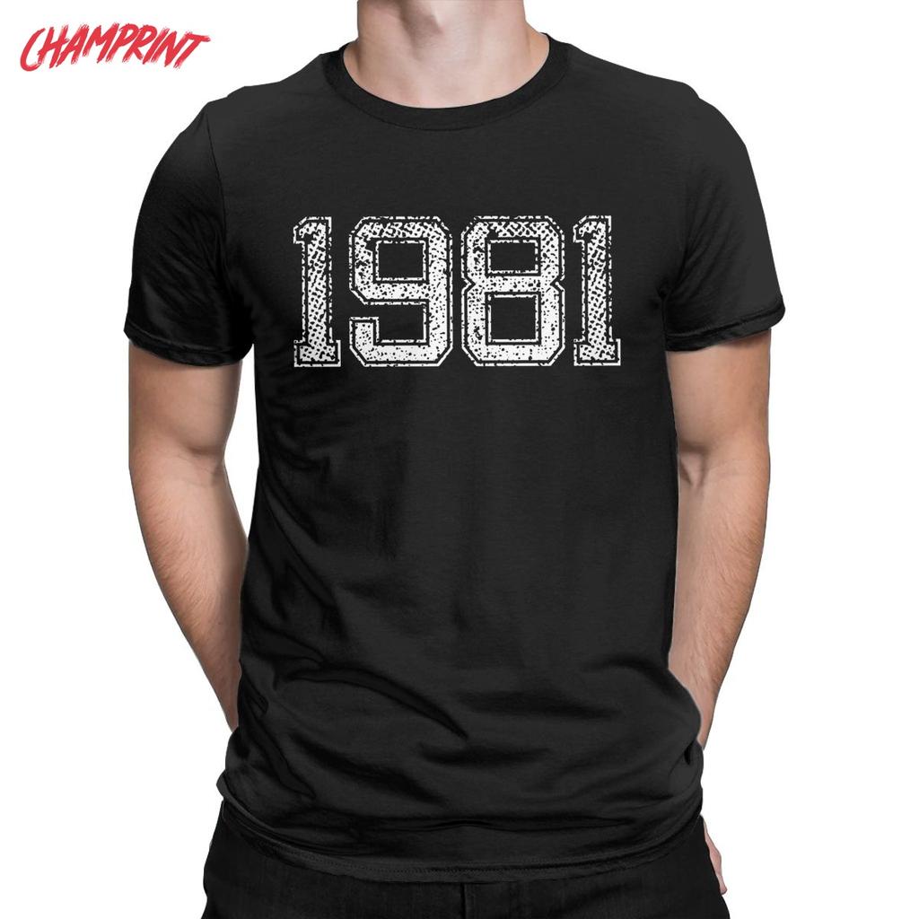 Awesome Vintage Retro 1981 Birth Year T-Shirt for Men 100% Cotton T Shirt 40th Birthday Gift 40 Years Old Tees Party Tops