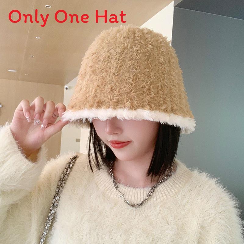 Stylish Autumn Winter Bucket Hat With Polyester Knit For Women хаки