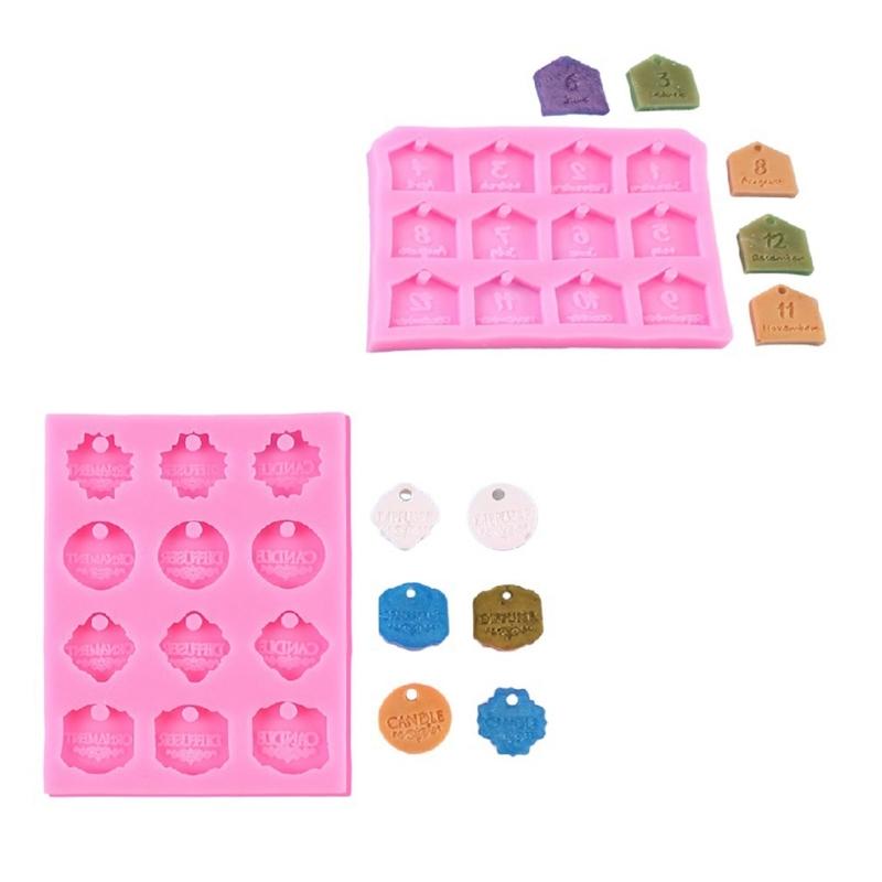 3D Month Label Shape Silicone Flexible Food Grade Mould Clay Resin Ceramics Candy Fondant Candy Chocolate Soap Mould