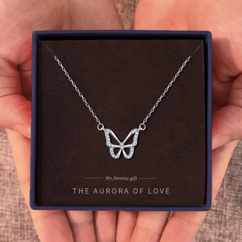 Sterling Silver Butterfly Necklace for Women - Elegant Gift for Birthdays or Christmas 2023