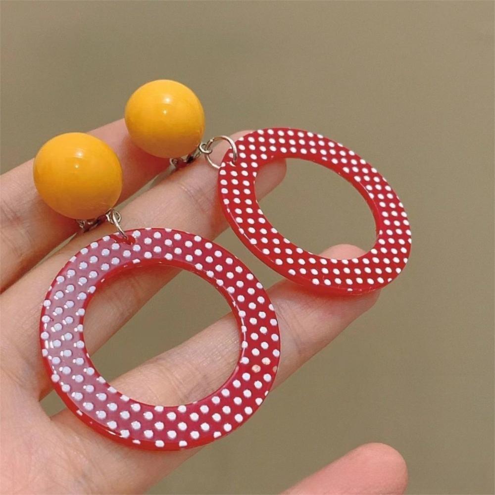 Sweet Circular Earrings Geometric Wave Point Earrings Fashion Drop Earrings  Women