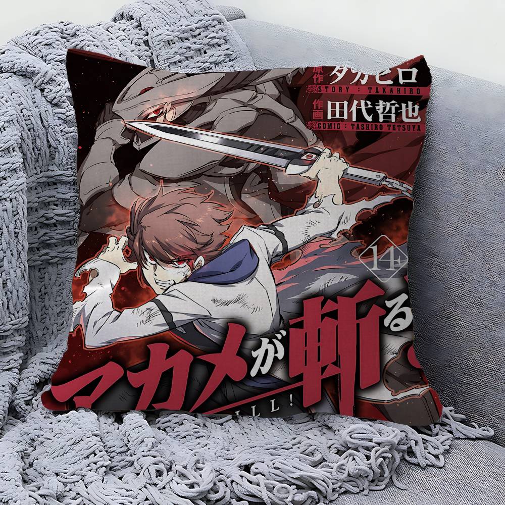 Battle Adventure Manga A-Akame Ga K-Kill Cushion Cover Inches Farmhouse Decor Home Throw Pillow Covers For Couch Decorations