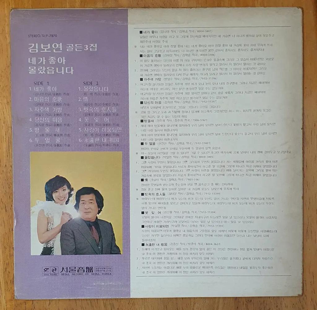 Kim Bo-yeon Golden 3 LP Record Used