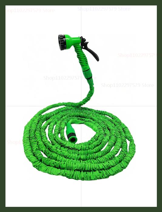 

Растягивающийся волшебный шланг с водяным пистолетом высокого давления для мойки автомобилей, садовый шланг для полива сада и огорода, для уборки дома и бассейна 25ft зелёный