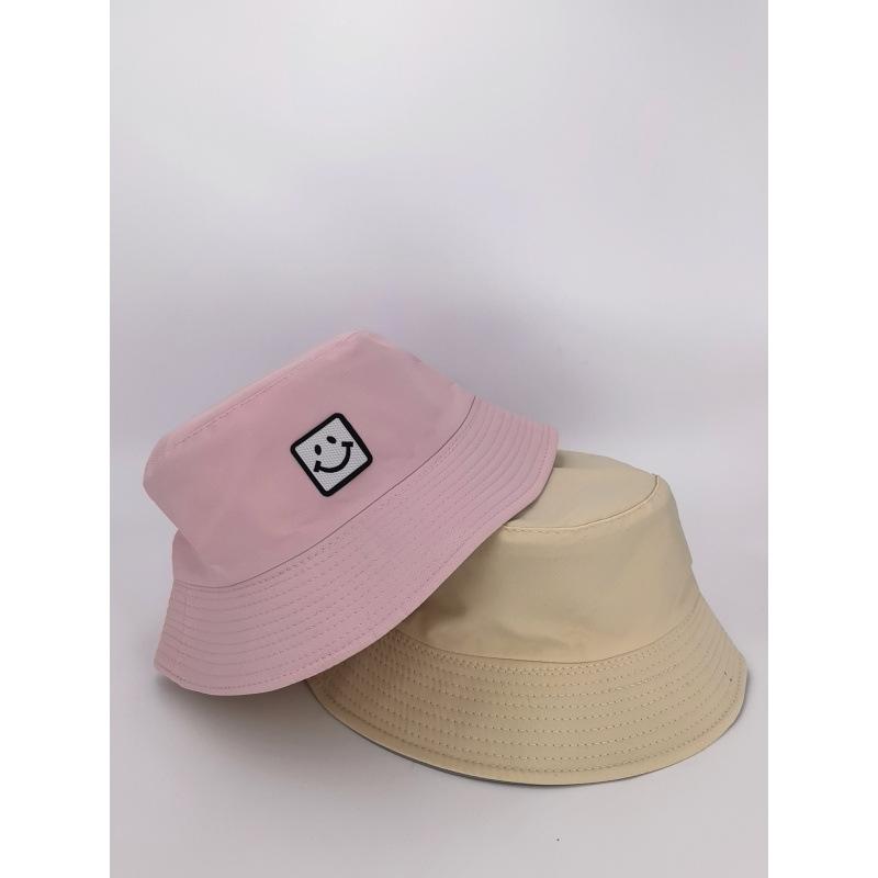 Smiley bucket hat simple men's and women's sun hats spring and autumn street versatile sunscreen washbasin hat