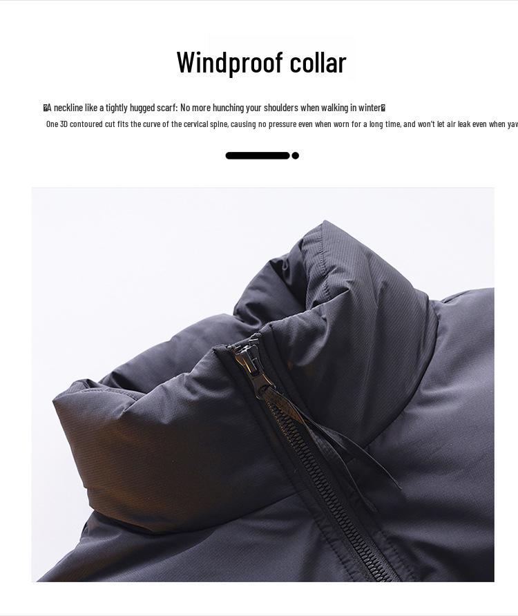 Trendy Warm Stand Collar Solid Color Down Jacket