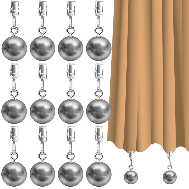 12Pcs Heavy Duty Tablecloth Weights,Metal Ball with Tablecloth Clip for Outdoor Tables,Curtains,Christmas Gardens Flag