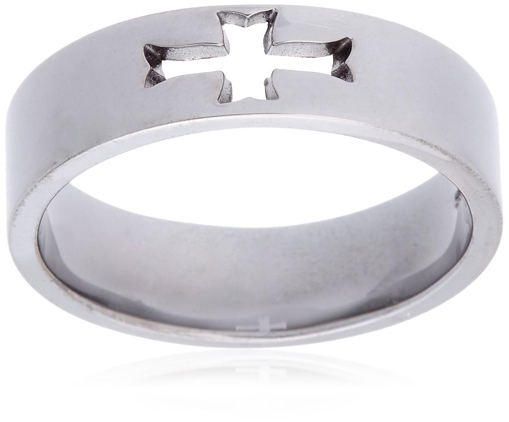 LA PUREZZA Ag925 Silver Cross Watermark Pairing Rhodium Japanese Size 13 [La Prezza] Men's [Black Coating] LA3194-AB