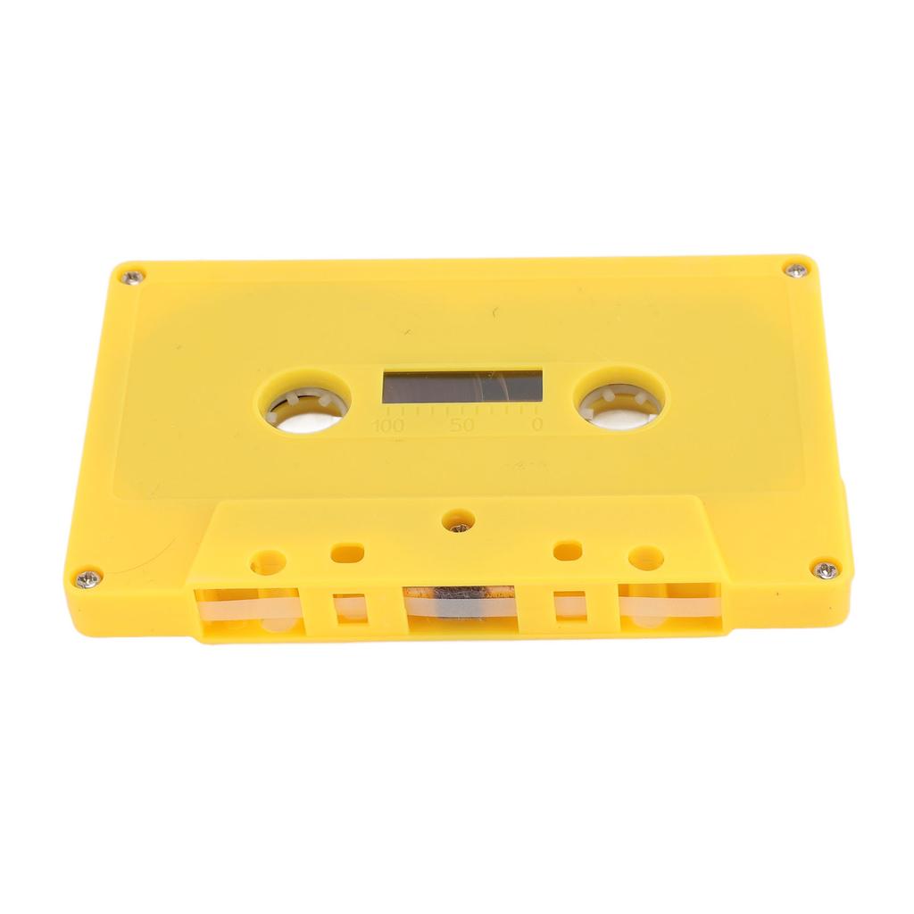 Blank Cassette Tape 45 Minute Premium Sound Empty Cassette Tape with Clear Case for Sound Music Recording Yellow