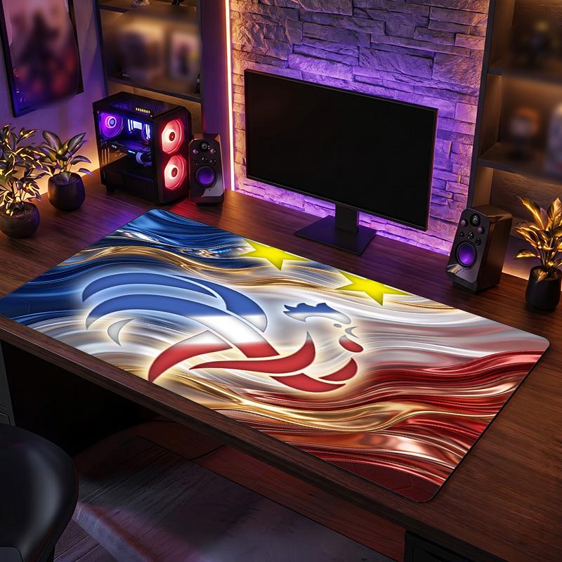Tappetino Mouse Scudo Calcio Francia, Tappetino da Scrivania Esteso in Gomma Antiscivolo per Gaming Ufficio Laptop Regalo per Fan