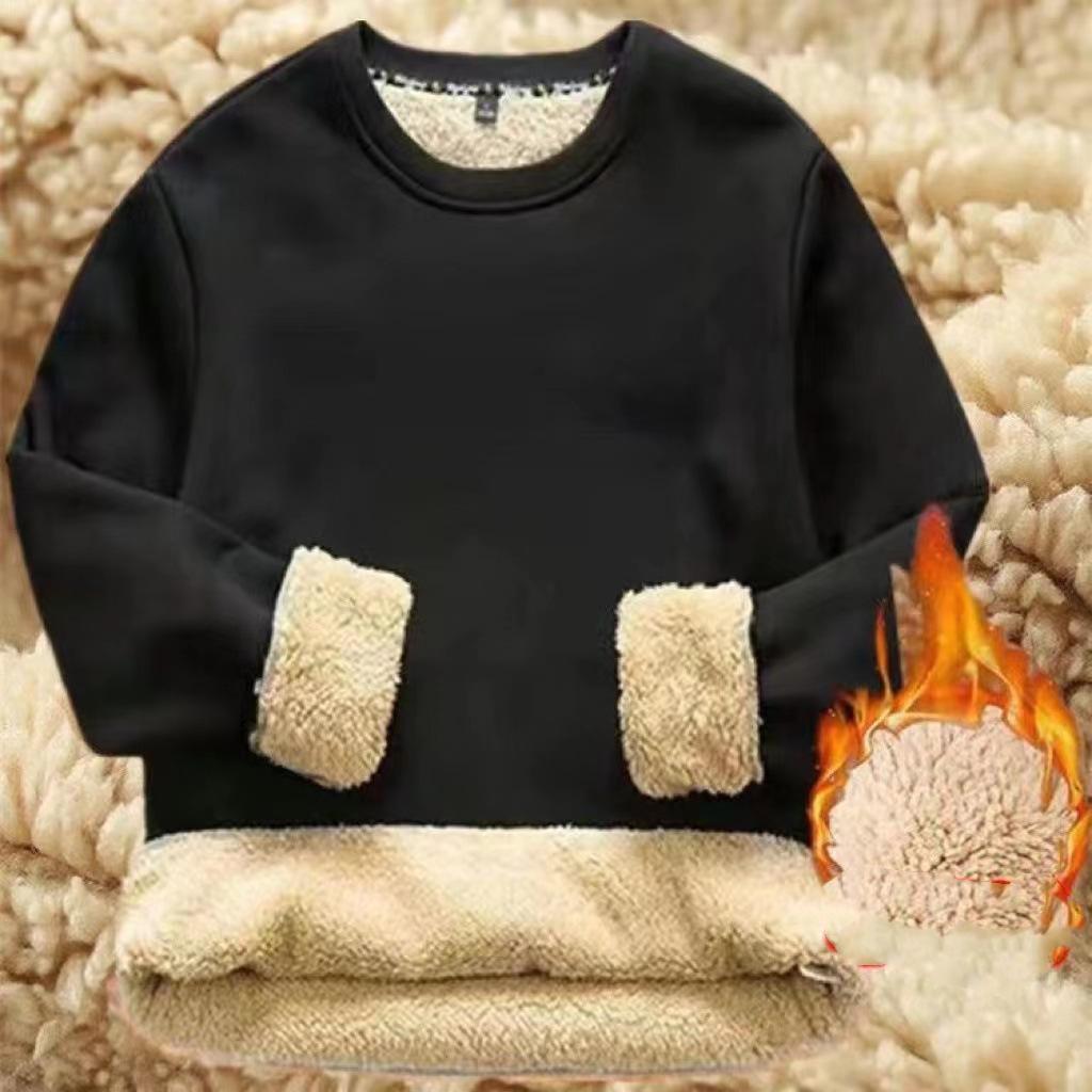 

Мужской зимний пуловер больших размеров Snow Warm Top с флисовой подкладкой, теплый пуловер с длинными рукавами M чёрный
