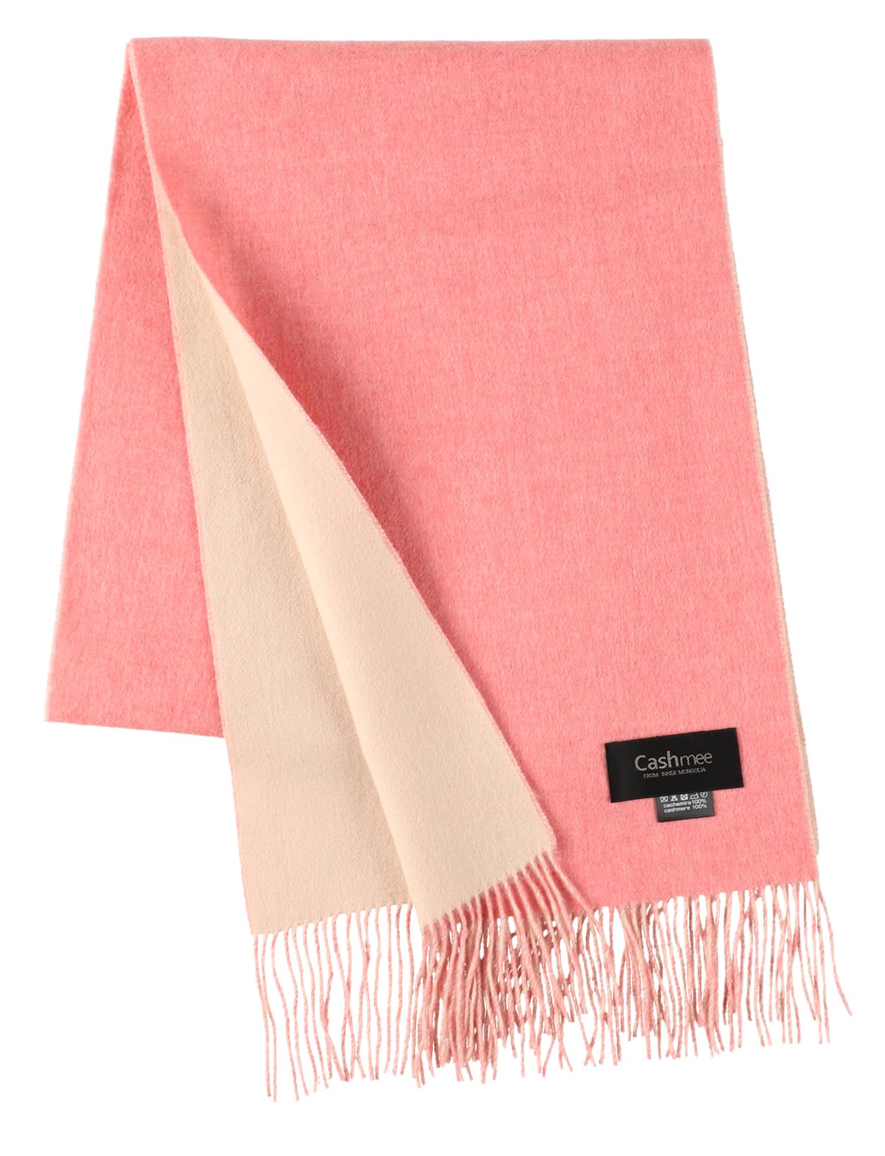 

Supreme Quality Cashmere Reversible Cashmere Fine Unisex x Beige [Cashmee] rv30-26s 100% Scarf, Yarn, Elegant, (Pink (D5136))
