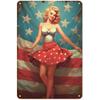 Pin-Up Girl Plåttavlor, Garageverkstad Metalldekor 20x30cm