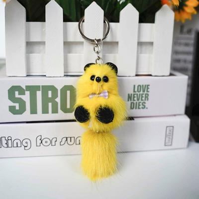 Personality Plush Raccoon Key Ring Soft Fox Doll Keychain  Bag Pendant Simple Cute Charm