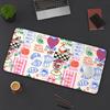 Hand Drawn Doodle Desk Mat Coffee Pastry Breakfast Goose Egg Strawberry Peach Office Decor Cute Work From Home Gaming Pad Duck