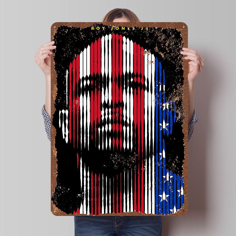 Roy Jones Jr Boxer Metal Posters Custom Vintage Metal Signs Wall Art Retro Tin Plaque for Man Cave Decoration Bedroom Desk Decor