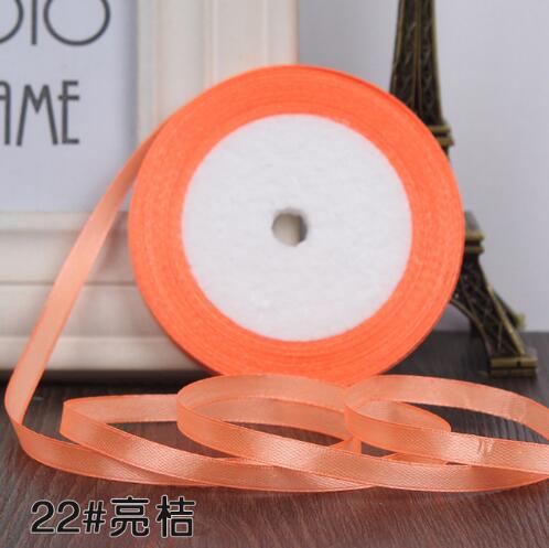 22 Meters (25 Yards) Silk Satin Ribbon 1/4" (6mm) Party Home Wedding Decoration Gift Wrapping Christmas New Year DIY Material