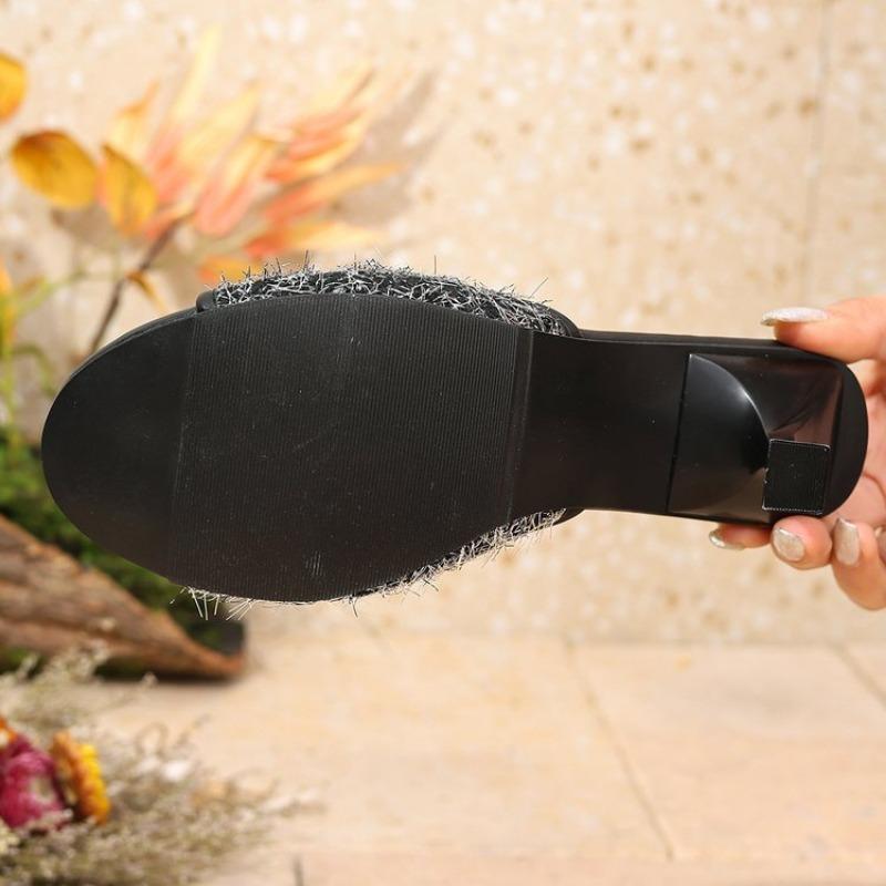 Fashion High Heel Sandal for Women Female Shoe Square Toe High-heeled Fashion Girls 2025 Stiletto Autumn Scandals Office & Career