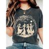 Women Cotton Short Sleeves T-shirts Dancing Witches Moonlit Women's Tee Witchy Graphic Casual Boho Top
